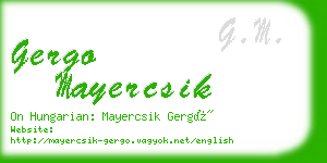 gergo mayercsik business card